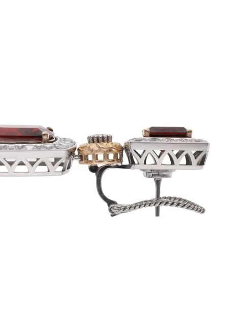 Dolce & Gabbana 18kt gold Eleganza sapphire earrings - Red