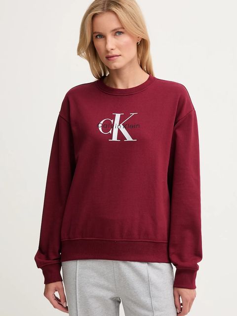 Calvin Klein Jeans bluza damska kolor bordowy z nadrukiem LV047B234G - zdjęcie produktu nr 1