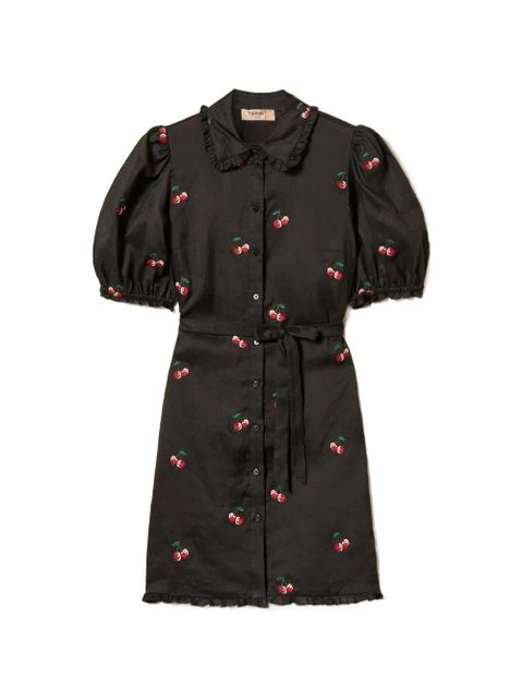 TWINSET embroidered ruffled dress - Black - zdjęcie produktu nr 1