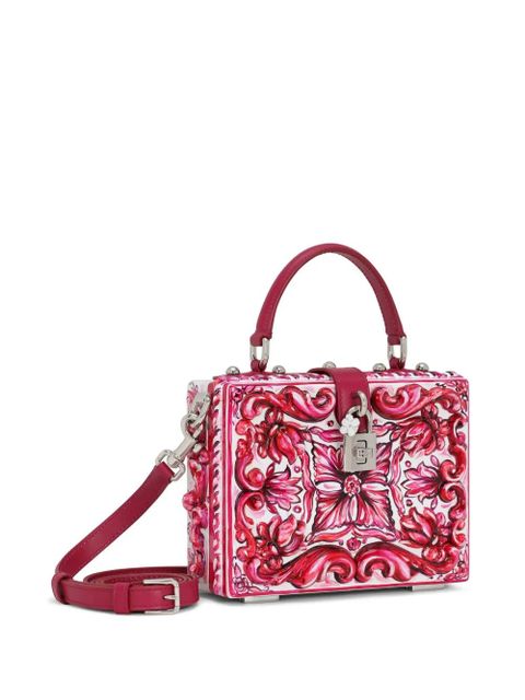Dolce & Gabbana Dolce Box Majolica-print shoulder bag - Pink