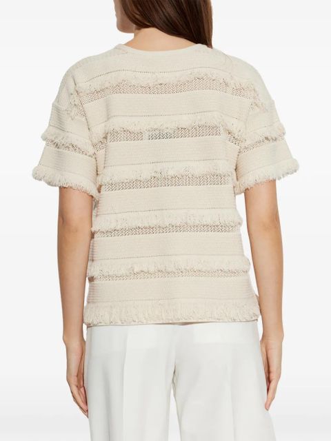Max Mara fringed knit top - Neutrals