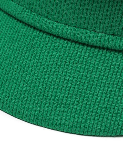 Ruslan Baginskiy logo-embroidered ribbed baker boy hat - Green