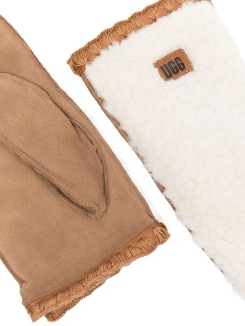 UGG border-detail mittens - Neutrals