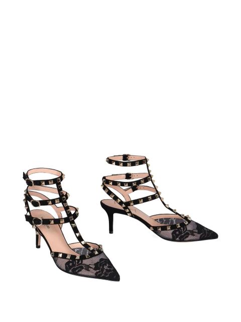 Valentino Garavani 65mm Rockstud lace stud pumps - Black