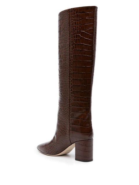 Paris Texas Anja 70mm crocodile-effect boots - Brown - zdjęcie produktu nr 2