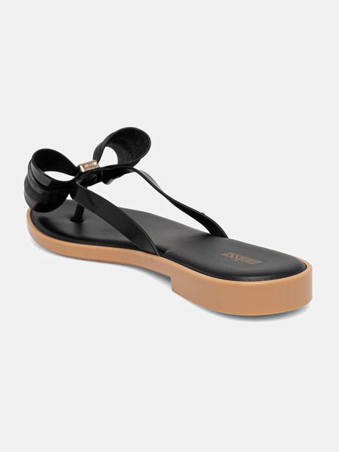 Melissa japonki MELISSA FLIP FLOP SLIM V AD damskie kolor czarny na płaskim obcasie M.35748.AU002