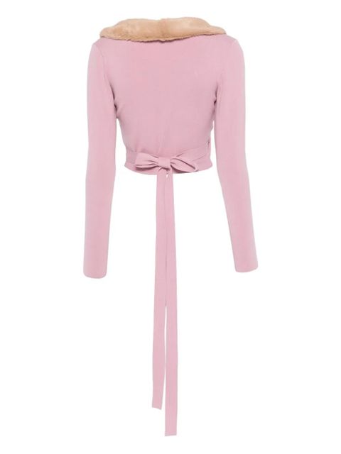 Blumarine faux-fur-collar cardigan - Pink - zdjęcie produktu nr 2