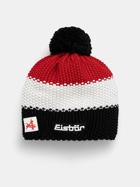 Eisbar czapka z domieszką wełny Star Pompon MÜ SA kolor czerwony E33172 - zdjęcie produktu nr 1