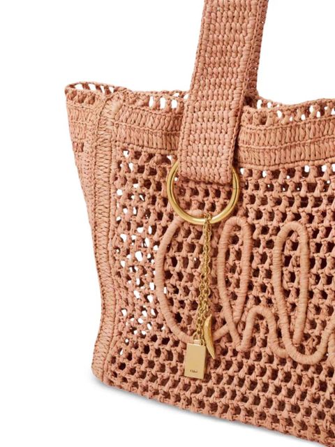 Chloé openwork logo tote bag - Neutrals