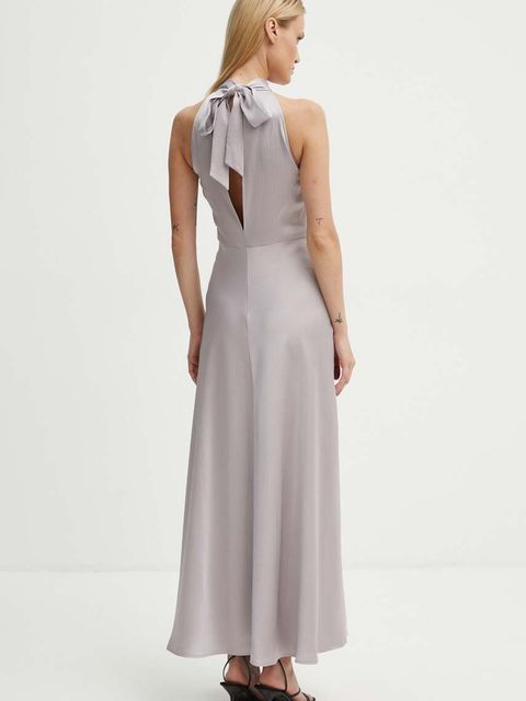 Samsoe Samsoe sukienka Rheo kolor szary maxi rozkloszowana F20500071