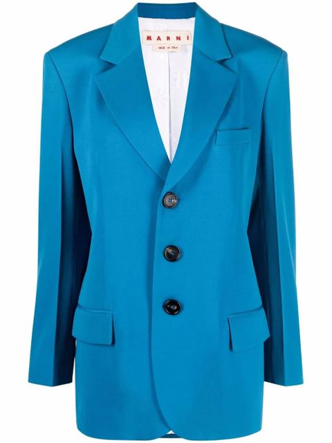 Marni notched-lapel single-breasted blazer - Blue - zdjęcie produktu nr 1