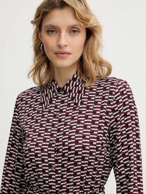 Tommy Hilfiger sukienka kolor bordowy mini rozkloszowana WW0WW48629