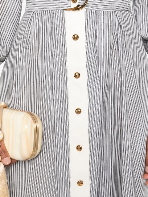 ZIMMERMANN striped belted shirt dress - Neutrals