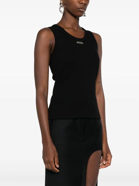 Alexander McQueen logo-plaque tank top - Black