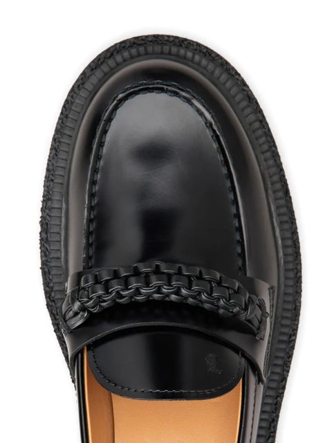 Tod's almond-toe leather loafers - Black