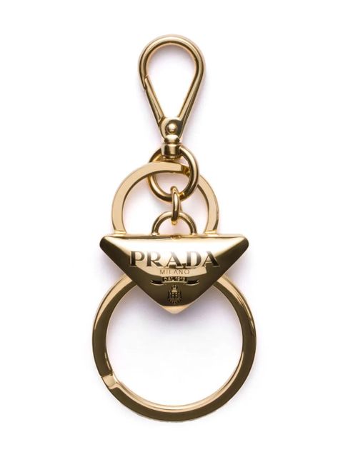 Prada logo-charm keyring - Gold