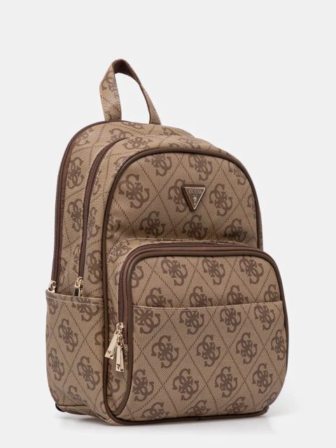 Guess plecak BERTA damski kolor beżowy duży wzorzysty TWO868 89900