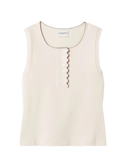Claudie Pierlot scalloped-trim top - Neutrals - zdjęcie produktu nr 1