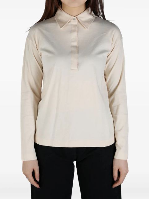 The Row half-front buttoned polo top - Neutrals