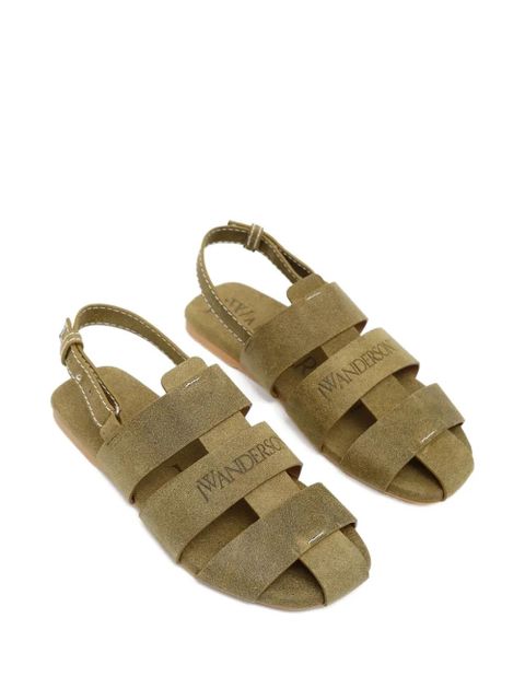 JW Anderson suede flat sandals - Green - zdjęcie produktu nr 2