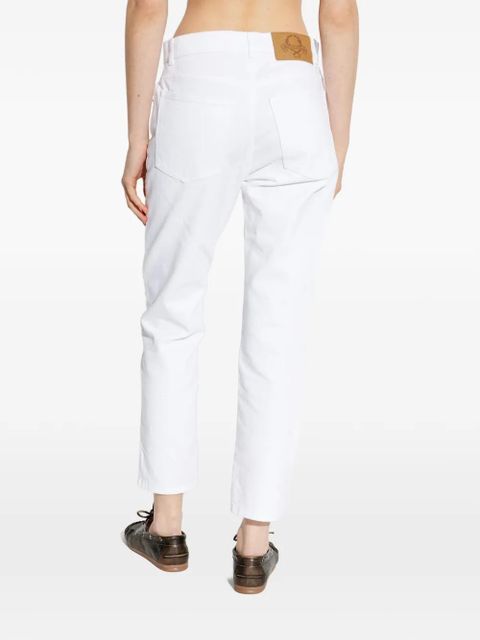 Moschino heart frayed jeans - White