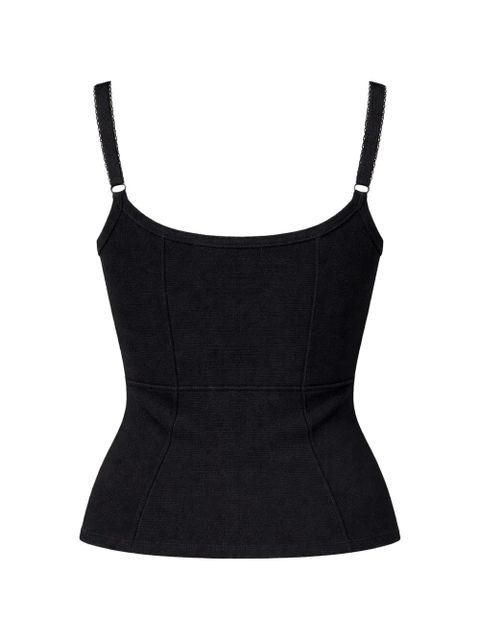 Reformation Waverly scalloped-trim tank - Black - zdjęcie produktu nr 2