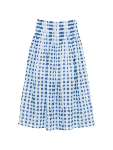 SANDRO check-pattern A-line midi skirt - White - zdjęcie produktu nr 1