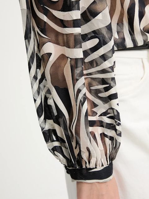 Answear.LAB bluzka damska kolor beżowy wzorzysta