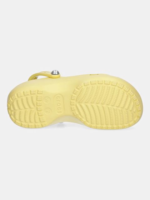 Crocs klapki Classic Platform Pearl Clog damskie kolor żółty na platformie 211231