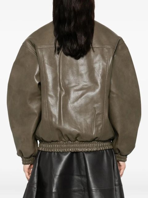 The Frankie Shop zip-fastening jacket - Green