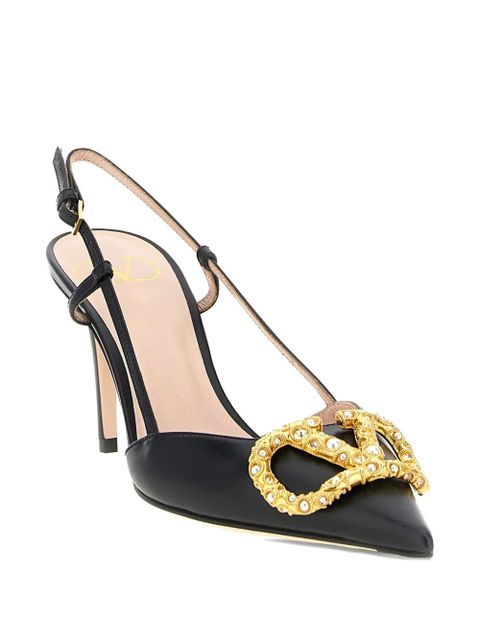 Valentino Garavani 80mm VLogo Signature slingback pumps - Black