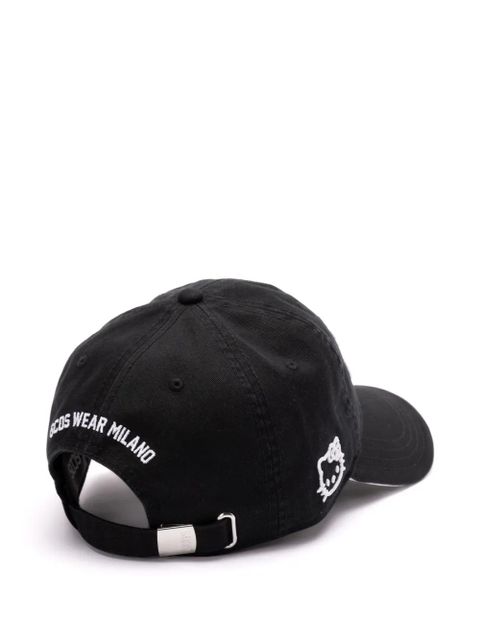 GCDS logo-embroidered cap - Black