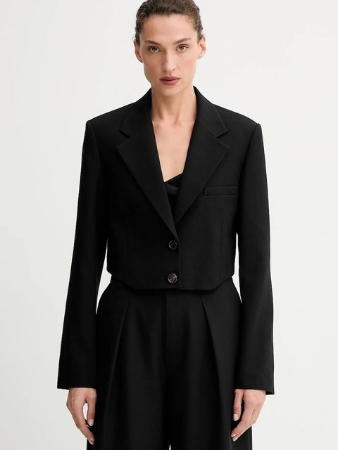 Miss Sixty marynarka wełniana kolor czarny jednorzędowa gładka 6S3WJ50300 - zdjęcie produktu nr 1