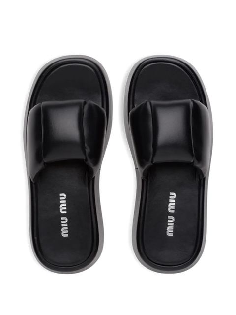 Miu Miu platform nappa sandals - Black