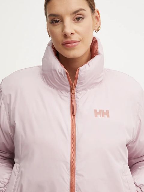 Helly Hansen kurtka dwustronna damska kolor różowy zimowa oversize