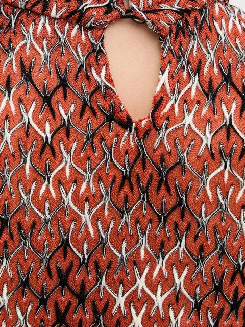 Missoni long-sleeve patterned midi dress - Brown