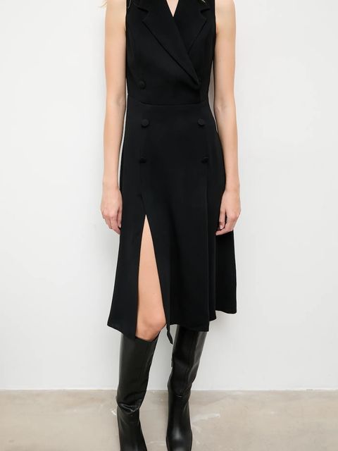 Answear.LAB sukienka kolor czarny midi prosta