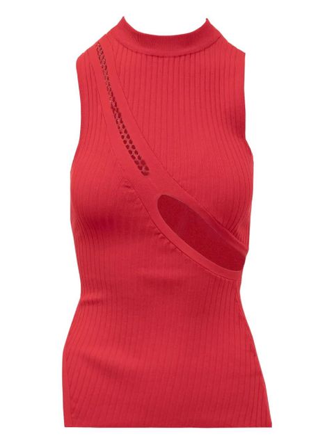 The Attico cut-out ribbed top - Red - zdjęcie produktu nr 1