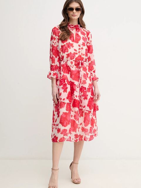 Marc Aurel sukienka kolor czerwony midi rozkloszowana 6532-1010-24783 - zdjęcie produktu nr 1