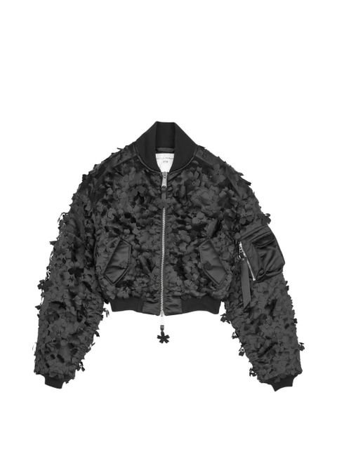 Cecilie Bahnsen three-dimensional floral bomber jacket - Black - zdjęcie produktu nr 1