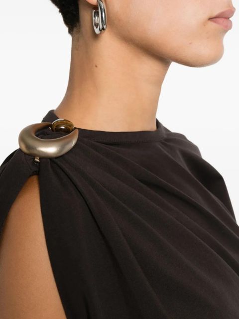 Christopher Esber draped ring-detail top - Brown
