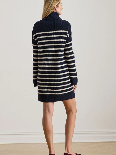 Lauren Ralph Lauren sukienka wełniana kolor granatowy mini oversize 200P08050 - zdjęcie produktu nr 2