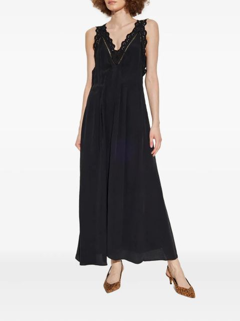 ISABEL MARANT lace-insert pleated dress - Black