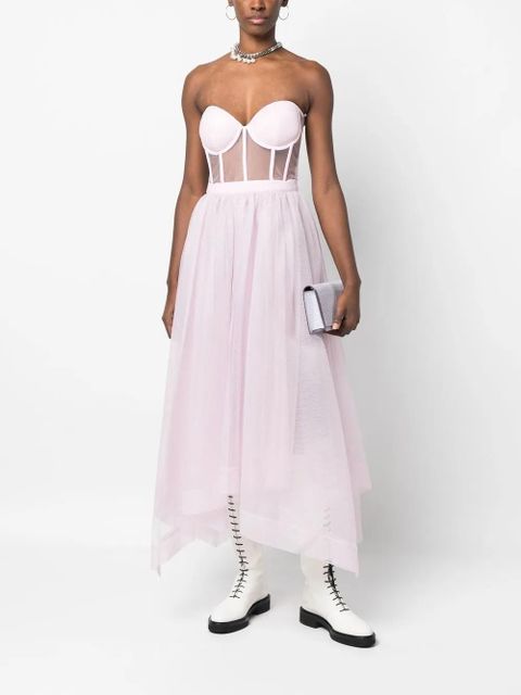 Alexander McQueen strapless boned-bodice dress - Pink - zdjęcie produktu nr 2