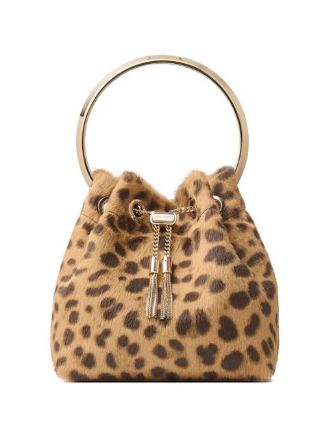 Jimmy Choo Bon Bon leopard-print circe-handle mini bag - Neutrals - zdjęcie produktu nr 1