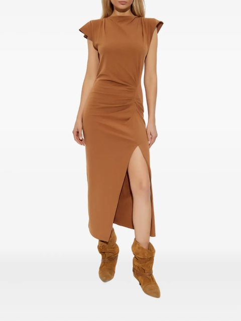 ISABEL MARANT Nadela side-split draped midi dress - Brown - zdjęcie produktu nr 2