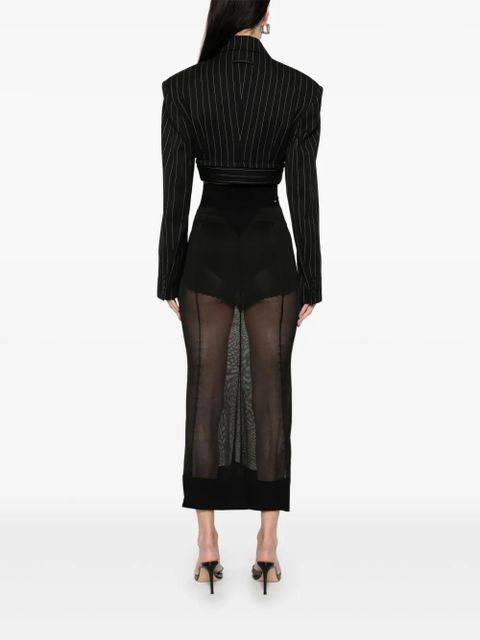 Jean Paul Gaultier pinstriped cropped blazer - Black