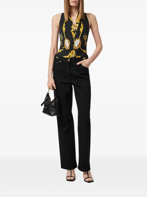 Versace Cameo silk draped bodysuit - Black - zdjęcie produktu nr 2