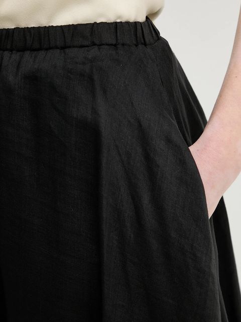 ISABELLE BLANCHE spódnica lniana kolor czarny maxi rozkloszowana IS25SS-G093-T019