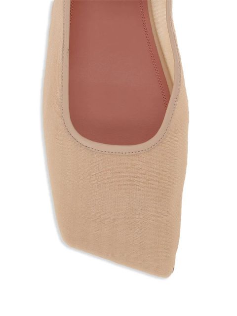 Amina Muaddi Ane crystal-embellished ballerina shoes - Neutrals